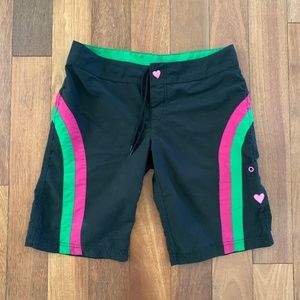 Long Black Board Shorts Small
